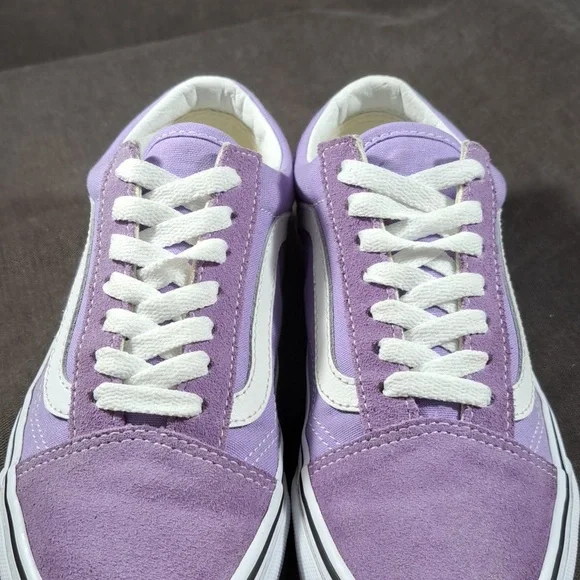 Vans Old Skool Light Purple Suede Canvas White Leather Lace Up Sneakers VG- US 5 - Picture 6 of 16